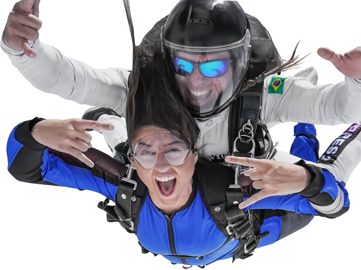a couple of people that are in the air